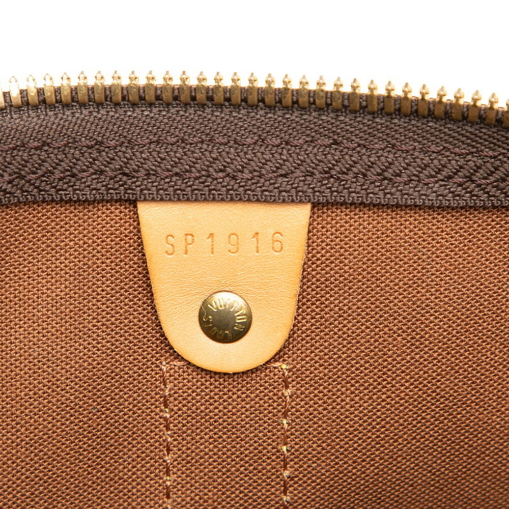 LOUIS VUITTON Authentic Brown Monogram Leather Keepall 50 Boston Bag - Picture 5 of 7